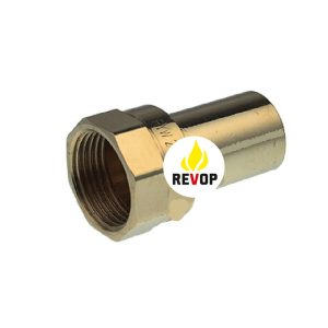 Medený prechod. vsuvka s nátrubkom a s vnútorným závitom 15x1/2",  balenie 5 ks